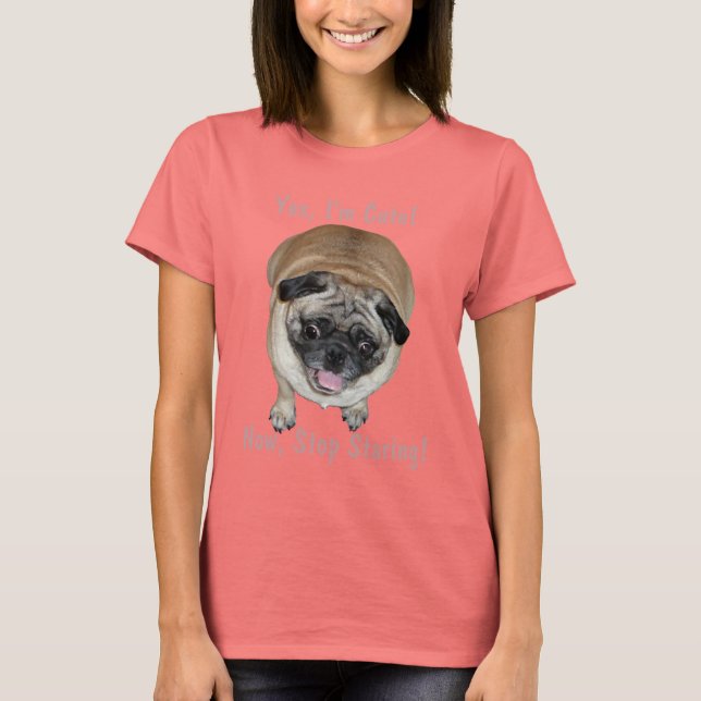 Funny, ich bin Niedlicher Mops Hund T-Shirt (Vorderseite)