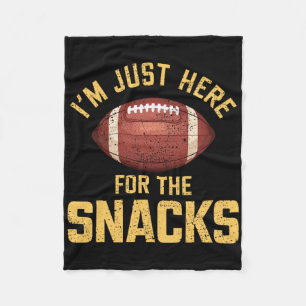 Funny ich bin nur hier für die Snacks Football 1 Fleecedecke