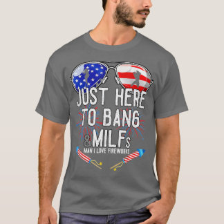 Funny ich bin nur hier, um zu knall American Flag T-Shirt