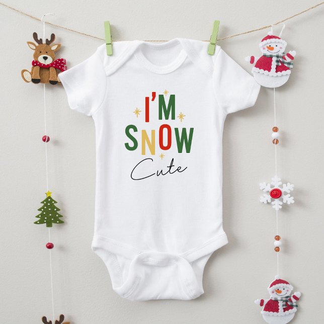 Funny, ich bin Schnee Niedlich Weihnachtsfeiertag Baby Strampler (Von Creator hochgeladen)