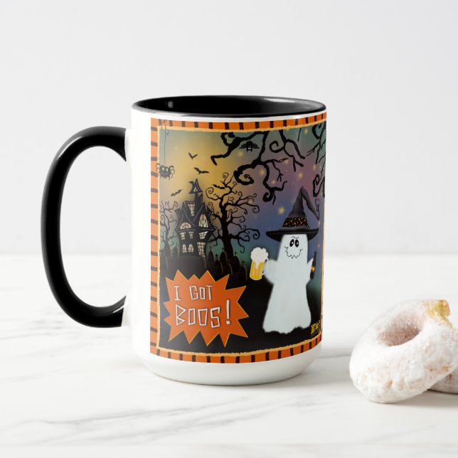 Funny Ich Got Boos Ghost Niedlich Spooky Kaffee Ta Tasse (Mit Donut)