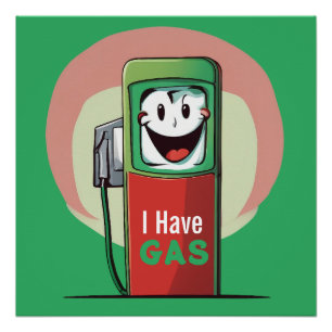 Funny, ich habe Gas Cartoon Poster