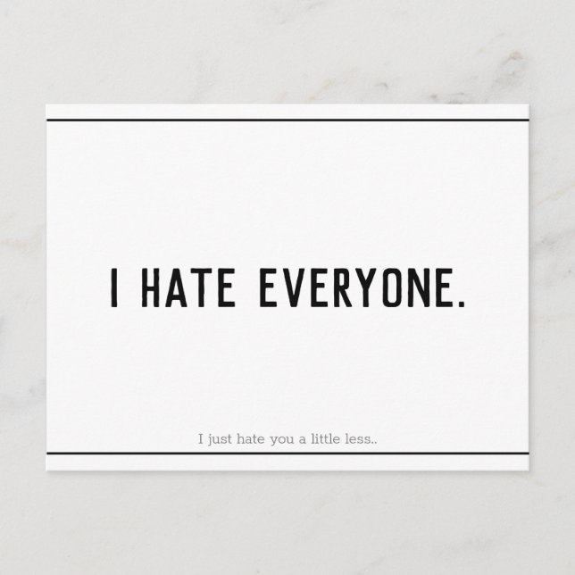 Funny ich Hasse Sie Valentines Postcard Einladungspostkarte (Vorderseite)