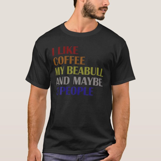 Funny Ich mag Kaffee meine Möwe und vielleicht 3 P T-Shirt (Vorderseite)
