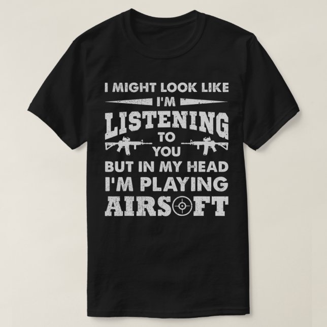 Funny, ich spiele Airsoft in meinem Kopftuch-Shoot T-Shirt (Design vorne)