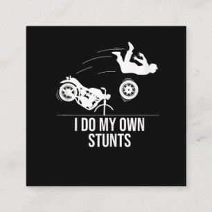 Funny ich tue meine eigenen Stunts Coole Motorrad Quadratische Visitenkarte