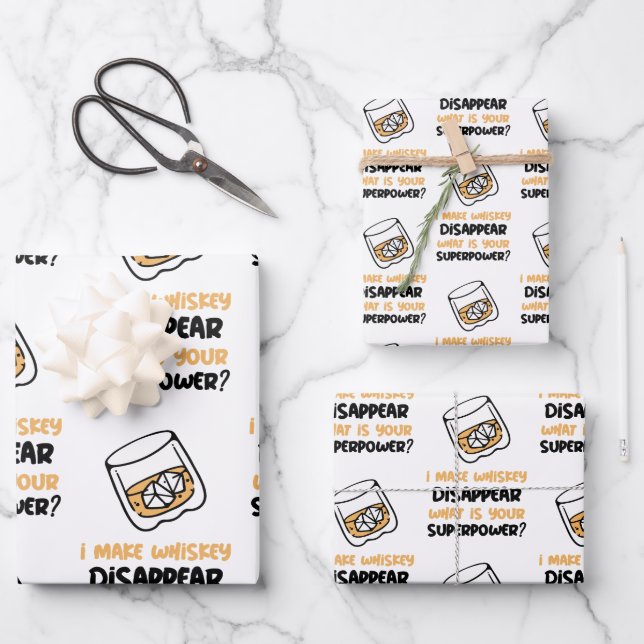 Funny ich Whiskey verschwinden lassen Geschenkpapier Set (Vorderseite)