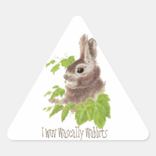 Funny, ich wüsste Wabbits, Rabbit, Bunny Dreieckiger Aufkleber