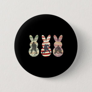 Funny Ickey Hockey Sport Oster Sonnige Kaninchen E Button