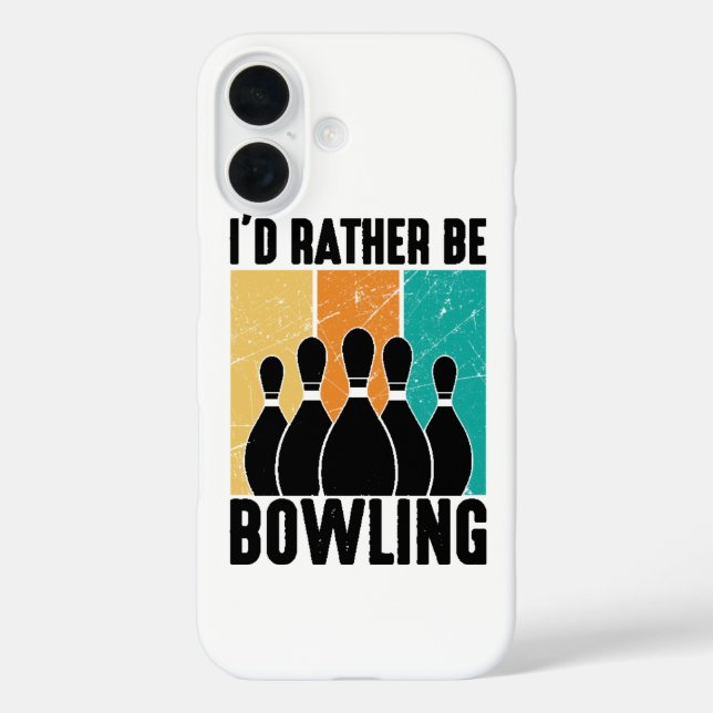 Funny "I'd Rather Be Bowling" Quote iPhone 16 Hülle (Rückseite)