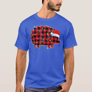 Funny Igel Weihnachtsbaum Roter Karierter Weihnach T-Shirt