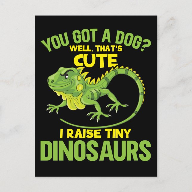 Funny Iguana Joke Dinosaurs Lizard Reptile Fun Postkarte (Vorderseite)