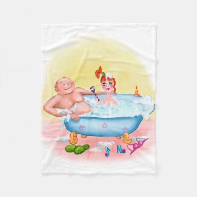 Funny Illustration Lovers Fleecedecke (Vorderseite)