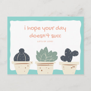 Funny Illustration Succulent Postkarte