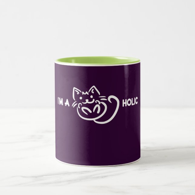 Funny: I'm a catholic. Cat lover Zweifarbige Tasse (Mittel)
