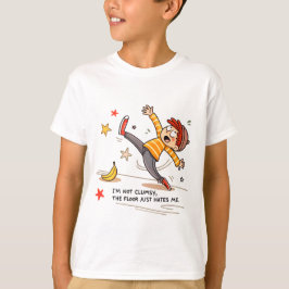 Funny "I'm Not Clumsy" Banana Peel Cartoon T-Shirt