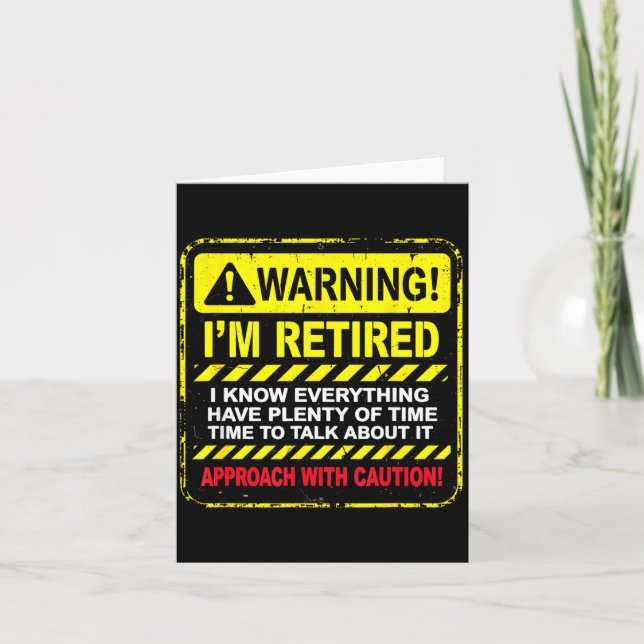 Funny I'm Retired Approach With Caution Men Dad Gr Karte (Vorderseite)