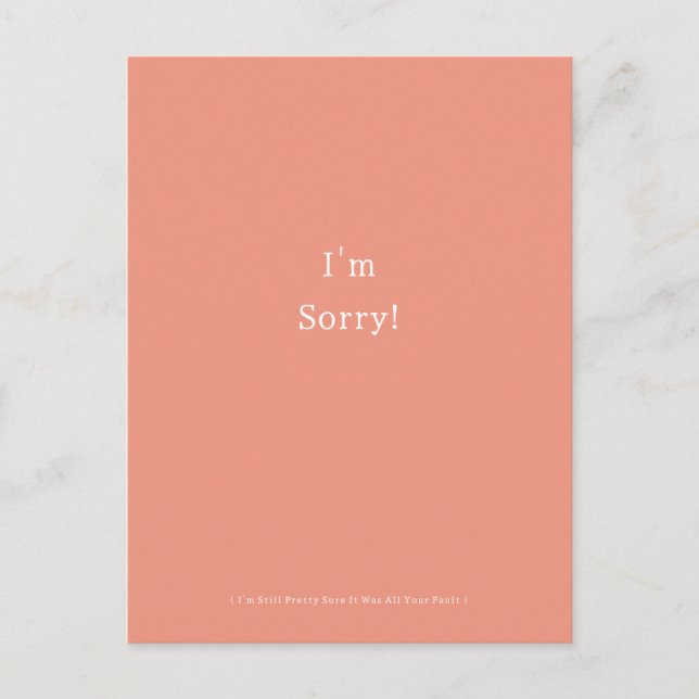 Funny I'm Sorry Apology Apologies Apologize Postkarte (Vorderseite)