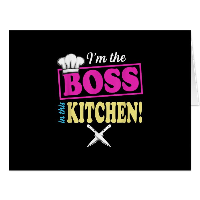 Funny im the Boss in dieser Küche T - Shirt Kochen (Vorderseite (Horizontal))