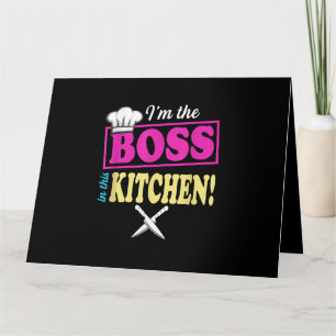Funny im the Boss in dieser Küche T - Shirt Kochen Karte