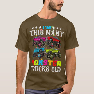 Funny Im this many Monster Truck Altes 4. Geburtst T-Shirt