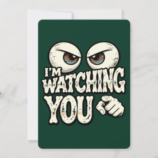 Funny "I'M WATCHING YOU" Retro Eyes Greeting Card  Feiertagskarte