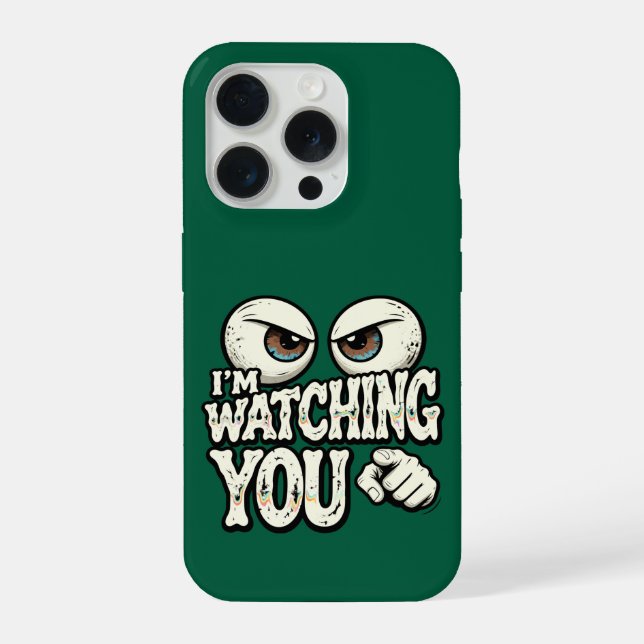 Funny "I'M WATCHING YOU" Retro Eyes Phone Case - D iPhone 15 Pro Hülle (Rückseite)