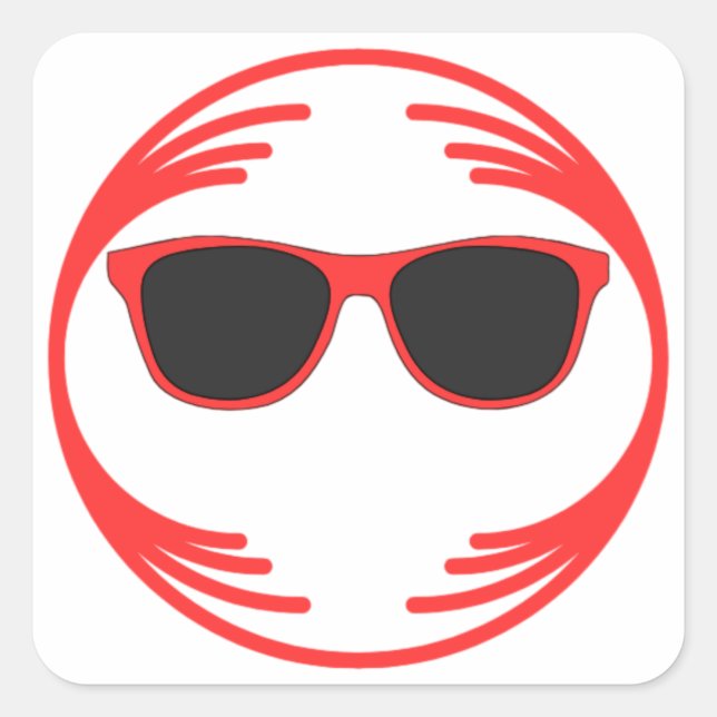 Funny Image inmitten eines lustigen Designs Quadratischer Aufkleber (Vorderseite)