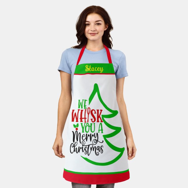 Funny Individuelle Name Anpassbare Weihnachtszeit  Schürze (Getragen)
