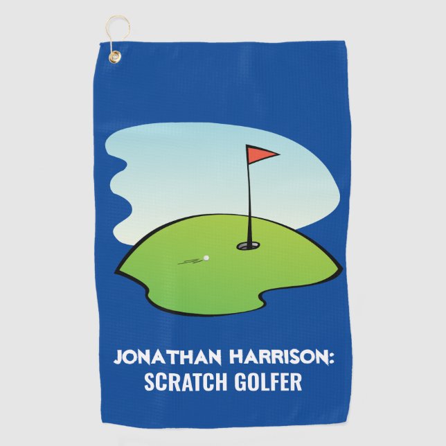 Funny Individuelle Name Scratch Golfer Modern Golfhandtuch (Vorderseite)