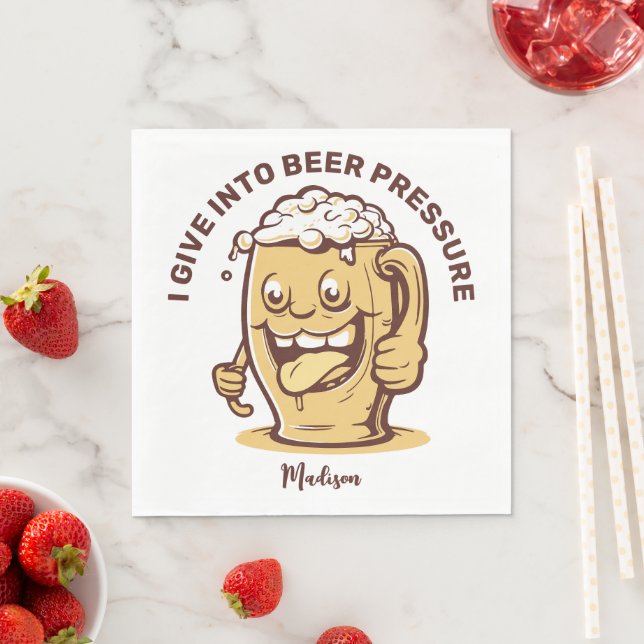 Funny Individuelle Name & Text Beer Serviette (Beispiel)