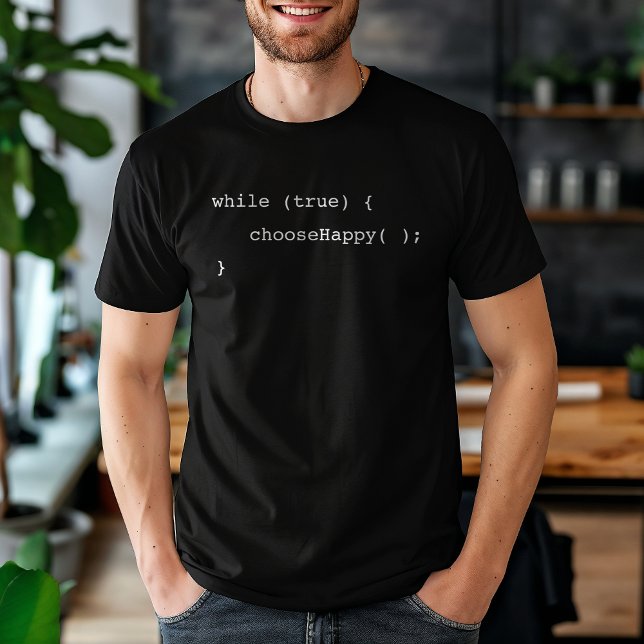Funny Infinite Loop Wählen Sie Happy Programmer T-Shirt (Von Creator hochgeladen)
