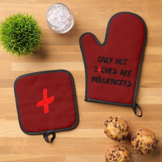 Funny Influencer Quote Gift For Home Decor  Ofenhandschuh & Topflappen-Set (Oben Unten)