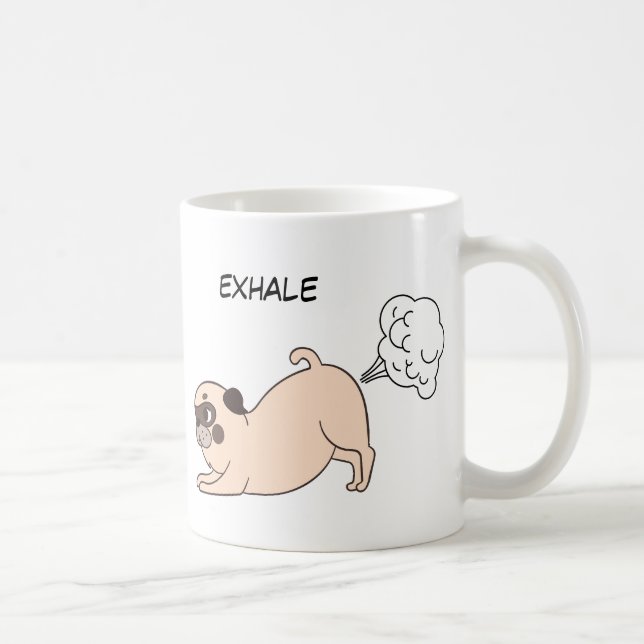 Funny Inhale Exhale Dog Kaffeetasse (Rechts)