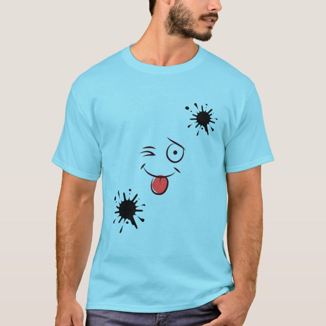 Funny Ink Splash Smiley Face T-Shirt – Cute Artist (Vorderseite)