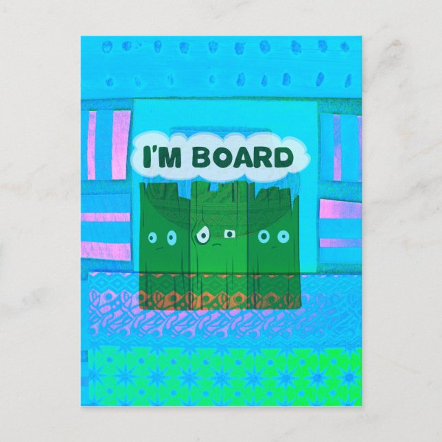 Funny Inspirational Graphic Ich langweile mich Tex Postkarte (Vorderseite)