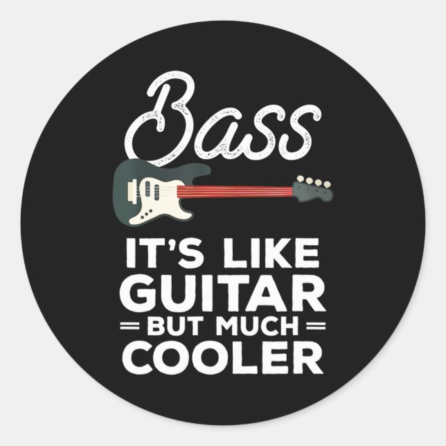 Funny Instrument Bass Gitarre ein Bass Player Runder Aufkleber (Vorderseite)