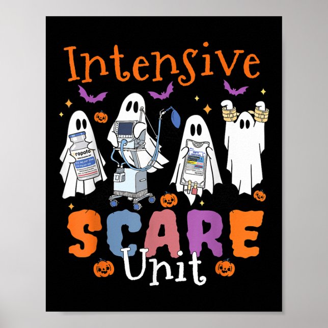 Funny Intensive Scare Unit Nurses Boujee Ghost Hal Poster (Vorne)