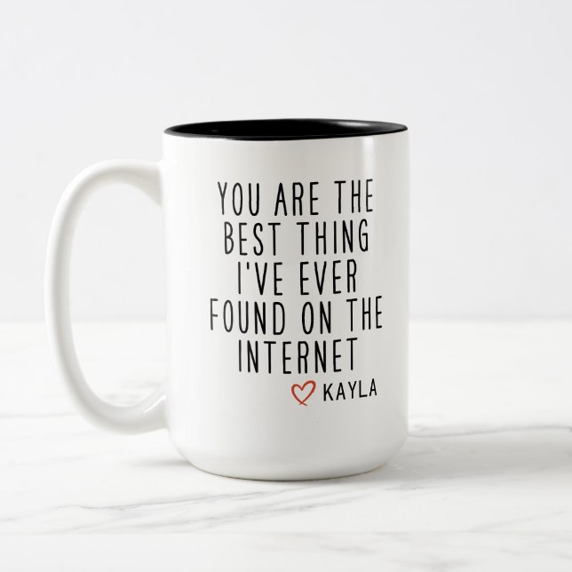 Funny Internet Verabredet, Sie sind das beste Gesc Zweifarbige Tasse (Links)