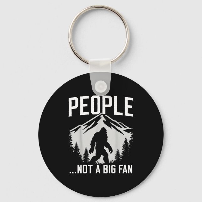 Funny Introvert Bigfoot People Not A Big Fan Dad J Schlüsselanhänger (Vorderseite)