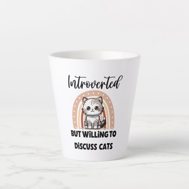 Funny Introvert Cat Lover Quote Milchtasse (Vorderseite)