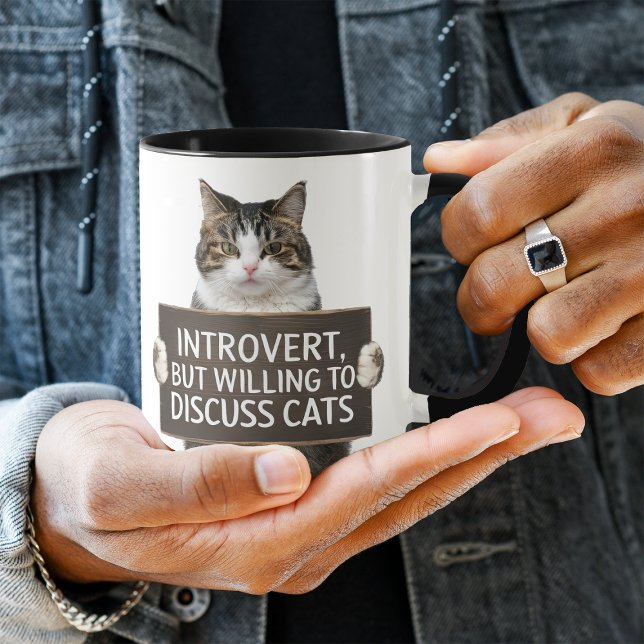 Funny Introvert Cats Sign Tasse (Von Creator hochgeladen)