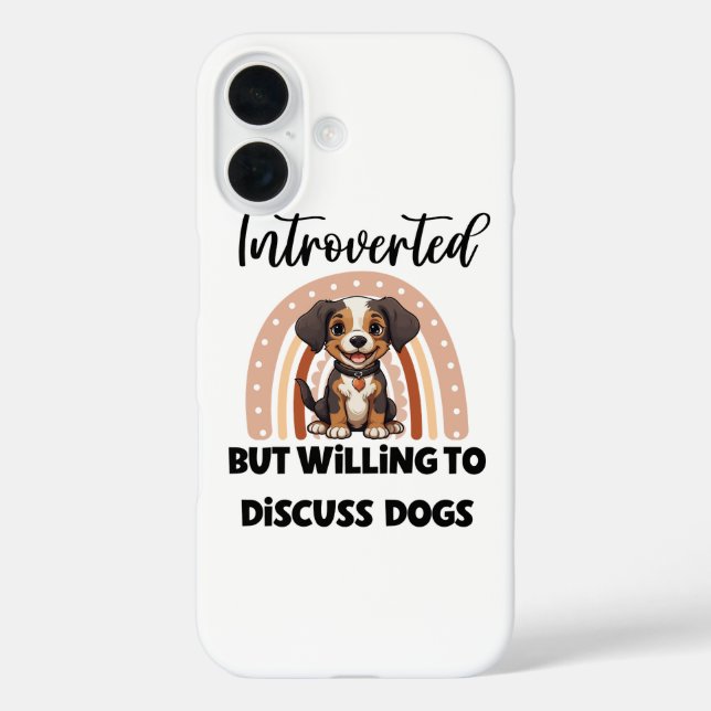 Funny Introvert Dog Lover Quote iPhone 16 Hülle (Rückseite)