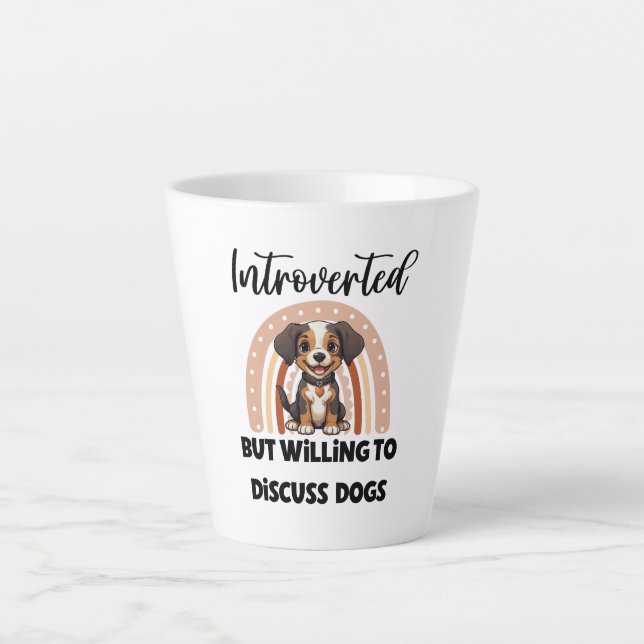 Funny Introvert Dog Lover Quote Milchtasse (Vorderseite)