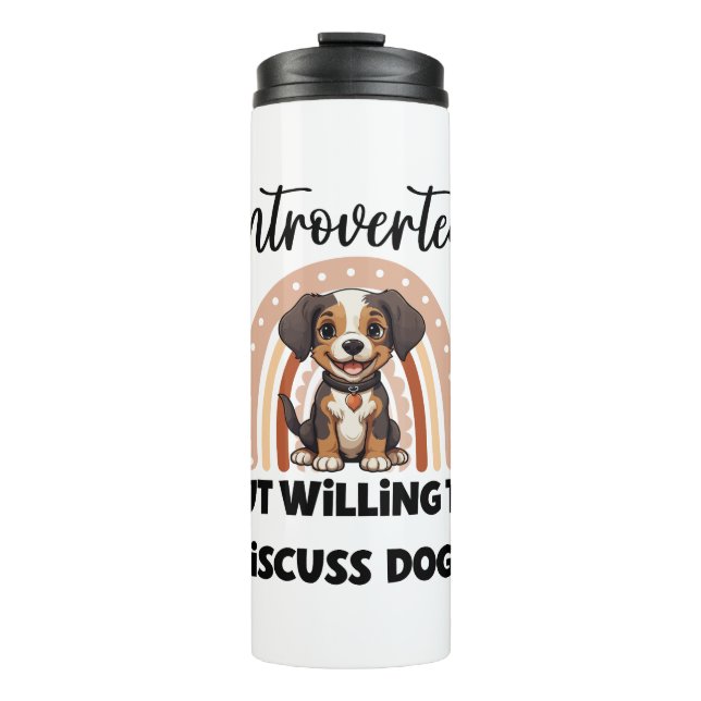 Funny Introvert Dog Lover Quote Thermosbecher (Vorderseite)