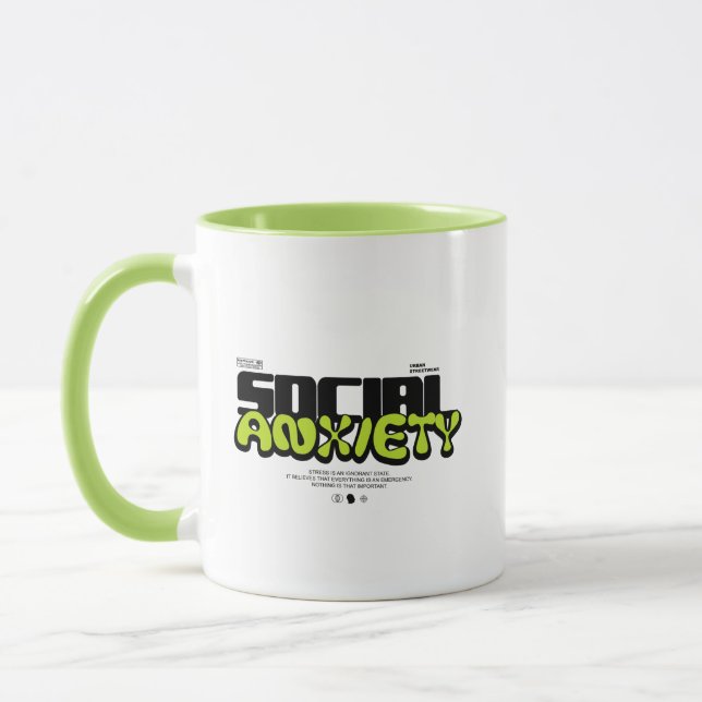 Funny Introvert "Social Anxiety" Quote Tasse (Links)