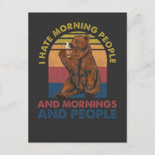 Funny Introvertierte Kaffee Lover Coffeine Bear Mo Postkarte
