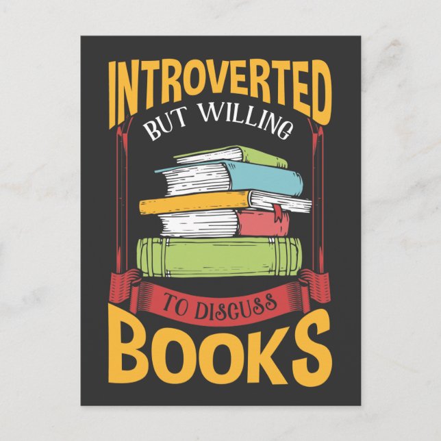Funny Introvertierte Leser Bibliothek Enthusiast Postkarte (Vorderseite)