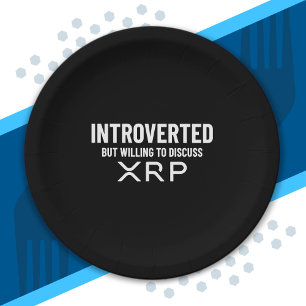 Funny Introvertierte XRP Cryptowährungs-Meme Zitat Pappteller