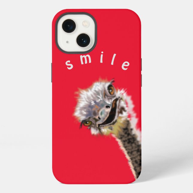 Funny iPhone Case Happy Ostrich - Lächeln Hülle (Rückseite)